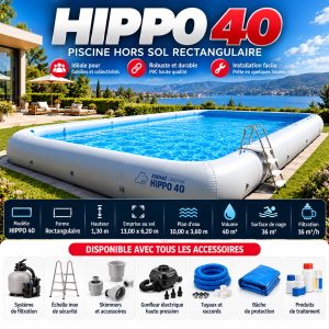 HIPPO 40 – piscine hors sol rectangulaire