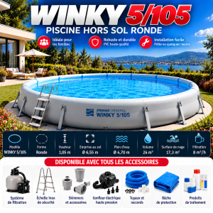 WINKY 5/105 – piscine hors sol ronde