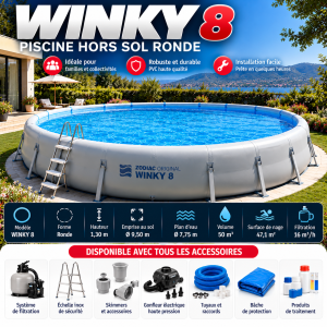 WINKY 8 – piscine hors sol ronde